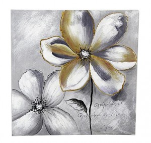 31.5 InchH white, Grey Canvas