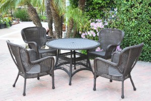 5pc Windsor Espresso Wicker Dining Set Without Cushion