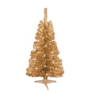 4ft. Pre-lit Champagne Tinsel tree