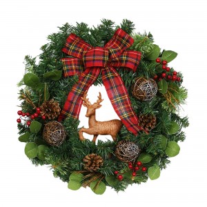 24 inch Christmas Wreath with Deer