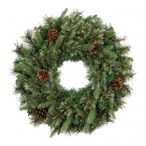 24 inch Christmas Wreath with Pine Needles