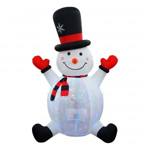 8FT Inflatable Snowman with Rotating Light