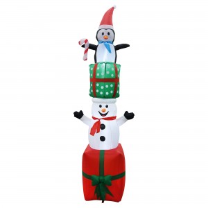 8FT GiFTboxes Snowman & Penguin Pyramid Inflatable
