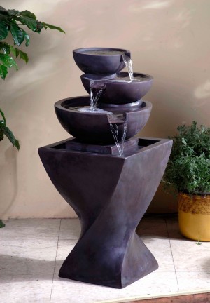 Modern Tier Bowls Indoor Water Fountain