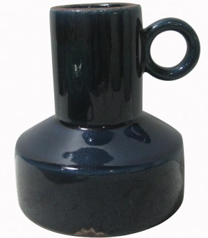 6 Inch Blue Vase with Single Handle