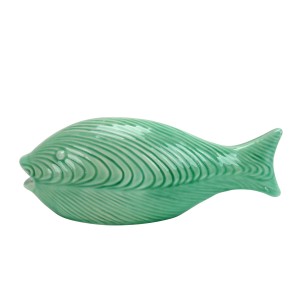 Nisibis 11 Inch Jade colored Decorative Ceramic Fish