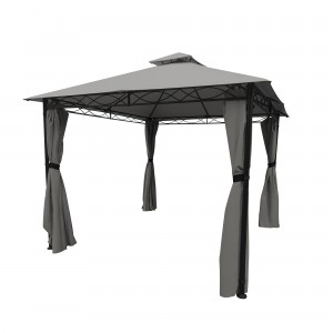 10FT X 13FT WITH 2-TIER SOFT TOP GAZEBO/GREY COLOR