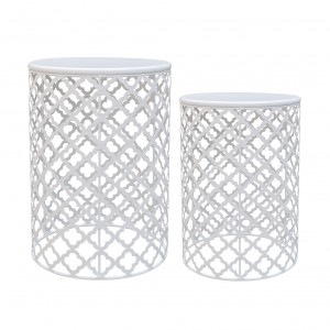 Angel Set of 2 White Side Table