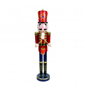 24 Inch Red  Nutcracker Drummer Soldier