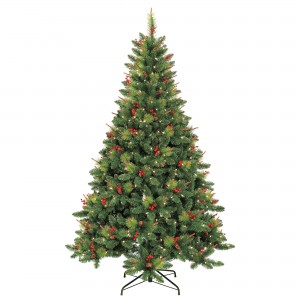 7 Feet. Pre-Lit Berrywood Pine Artificial Christmas Tree
