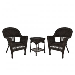 Wicker Chair And End Table Set Without Cushion