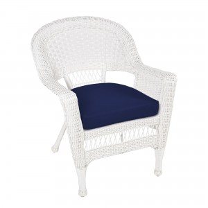 White Wicker Chair With Cushion