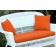 Orange  Loveseat Cushion with Pillows