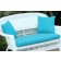 Sky Blue Loveseat Cushion with Pillows