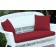 Red Loveseat Cushion with Pillows