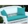 Turquoise Loveseat Cushion with Pillows