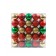 50Pk 75Mm Plastic Ornaments -Gold/Red/Green