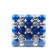 50Pk 75Mm Plastic Ornaments -Blue/Silver