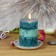 3 x 4 Inch Tritone Blue/Teal Scented Pillar Candle