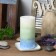 3 x 6 Inch Tritone BL/GRN/WHT Scented Pillar Candle