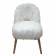WHITE FAUX FUR CURLY BACK CHAIR W/NATURAL LEGS