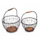 Set of 2 Wood and Metal Basket