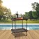 Espresso Wicker Serving Cart