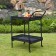 Black Wicker Serving Cart