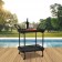 Black Wicker Serving Cart