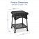 Outdoor Black Wicker Patio Furniture End Table