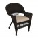 Espresso Wicker Chair With Tan Cushion
