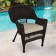 Espresso Wicker Chair With Tan Cushion