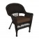 Espresso Wicker Chair With Brown Cushion