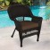 Espresso Wicker Chair With Brown Cushion