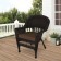 Espresso Wicker Chair With Brown Cushion