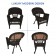 Espresso Wicker Chair With Brown Cushion