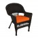 Espresso Wicker Chair With Cushion