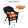 Espresso Wicker Chair With Orange Cushion