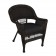 Espresso Wicker Chair With Black Cushion