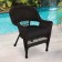 Espresso Wicker Chair With Black Cushion