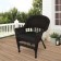 Espresso Wicker Chair With Black Cushion