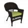 Espresso Wicker Chair With Sage Green Cushion