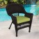 Espresso Wicker Chair With Sage Green Cushion
