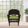 Espresso Wicker Chair With Sage Green Cushion
