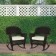 Espresso Rocker Wicker Chair with Ivory Cushion -  Set of 2