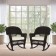 Espresso Rocker Wicker Chair with Ivory Cushion -  Set of 2