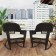 Espresso Rocker Wicker Chair with Ivory Cushion -  Set of 2