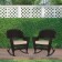 Espresso Rocker Wicker Chair with Tan Cushion -  Set of 2
