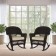 Espresso Rocker Wicker Chair with Tan Cushion -  Set of 2