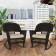 Espresso Rocker Wicker Chair with Tan Cushion -  Set of 2